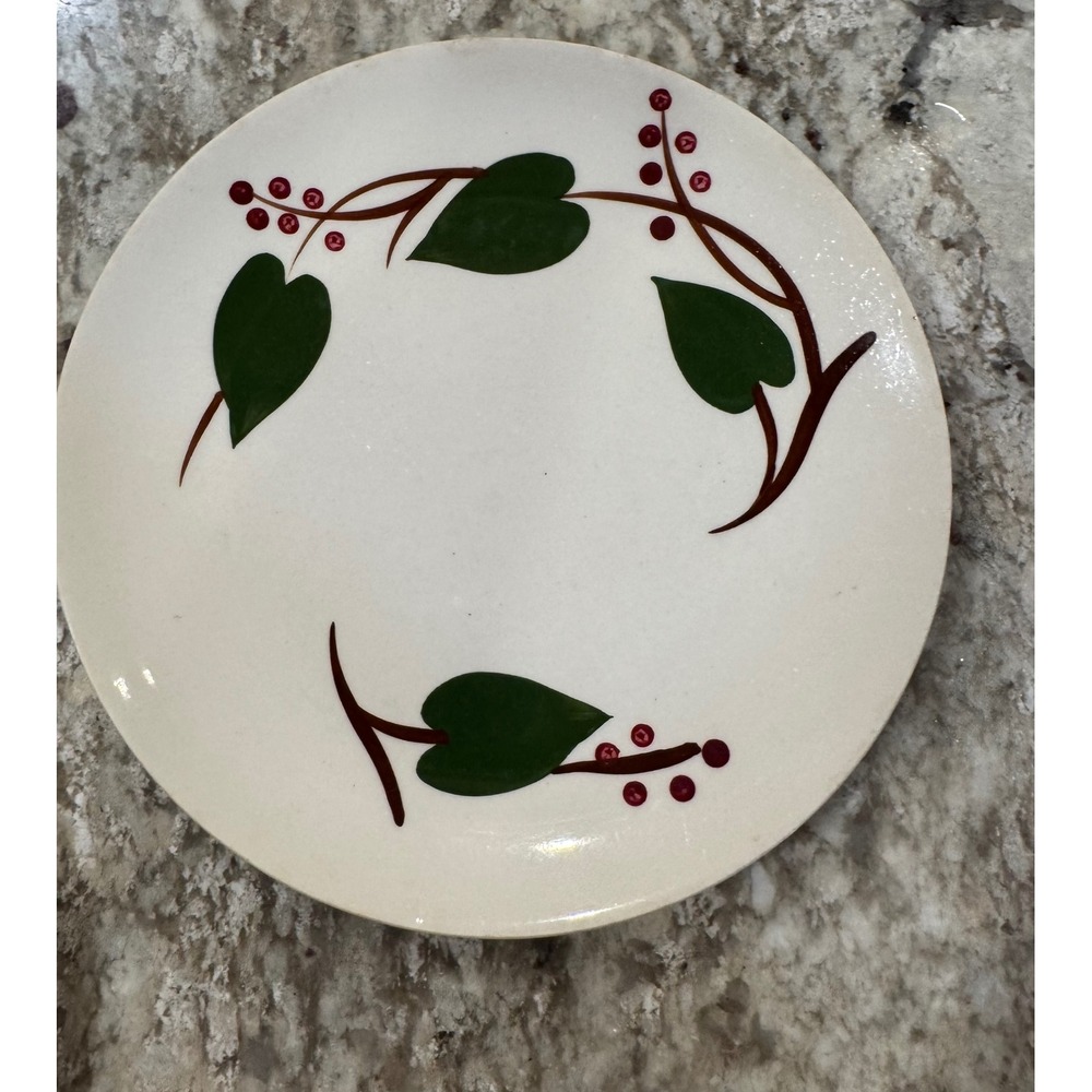 Blue Ridge Southern Potteries Dinner Plate Hand Painted Leaves Berries 9.25 in